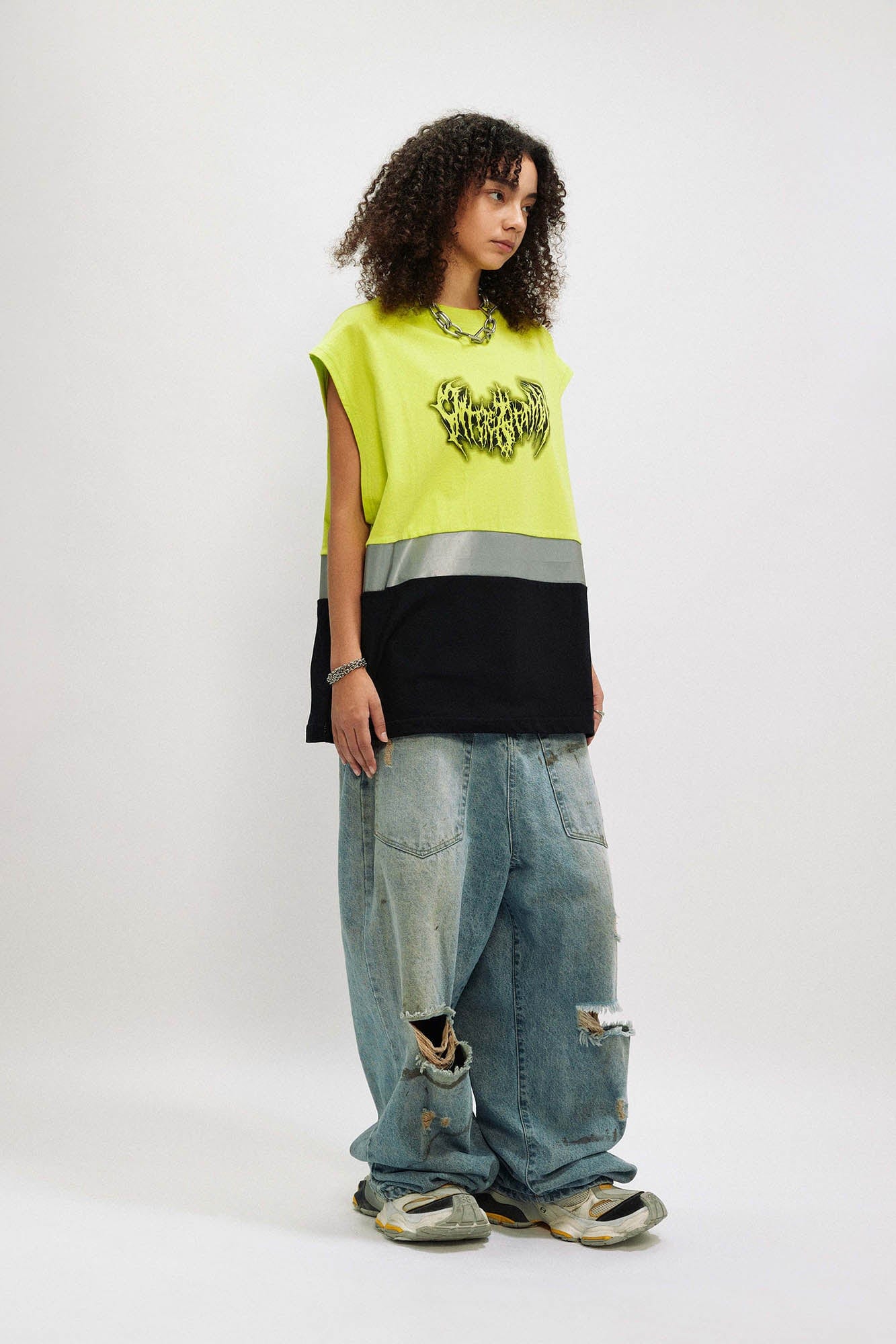 Camiseta de tanques de panel de neón