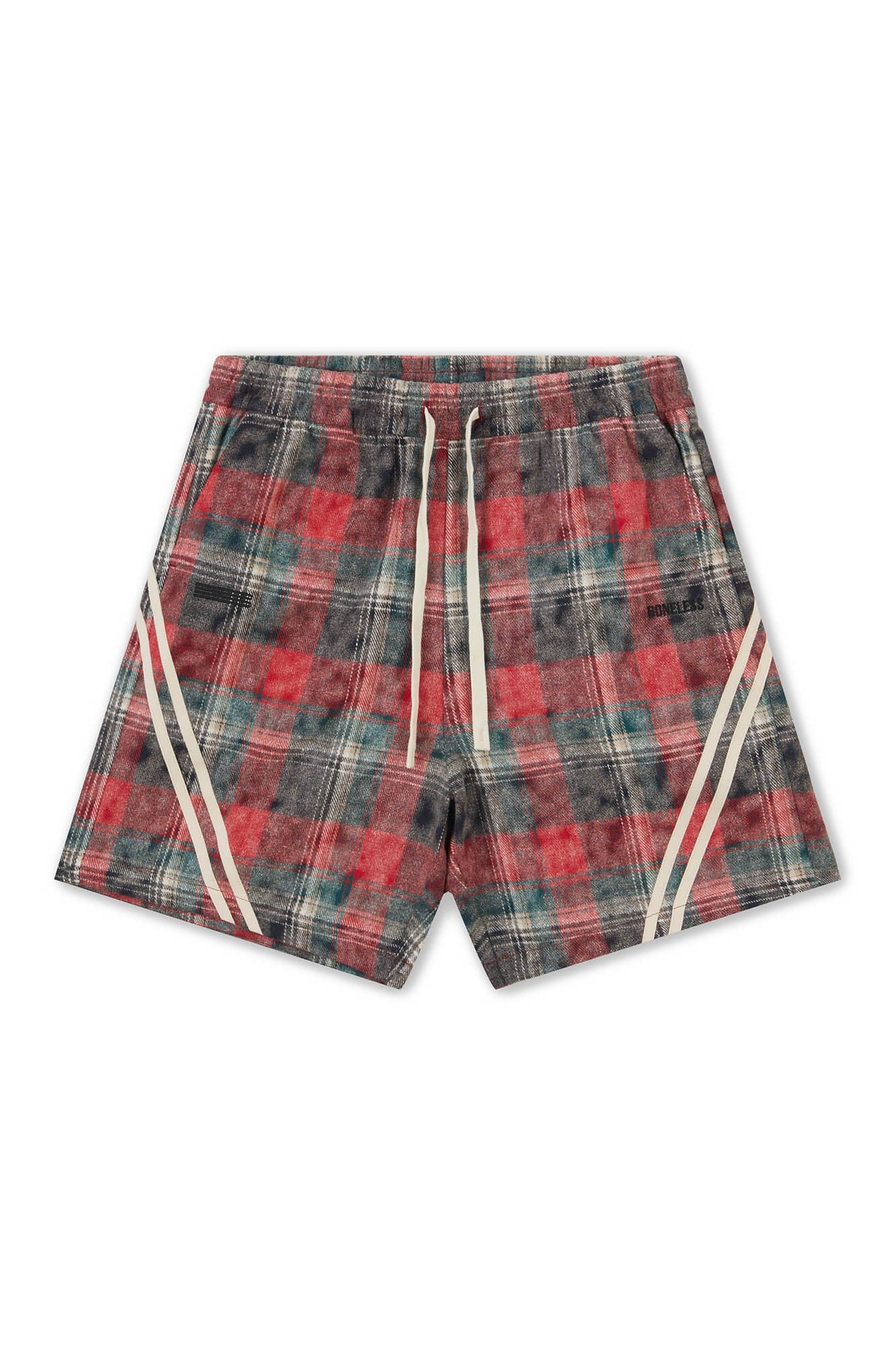 Plaid Draw String Track Shorts