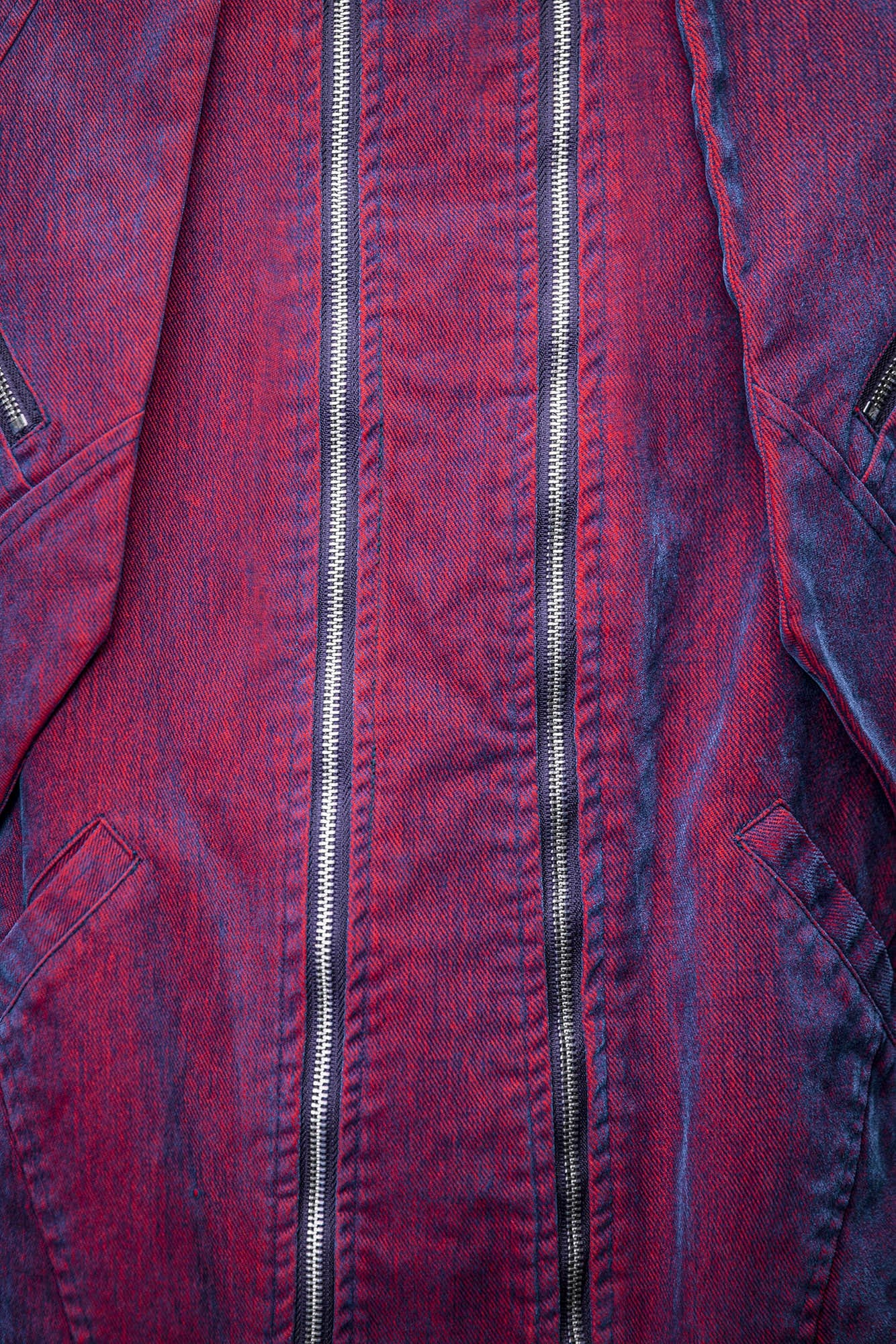 Chaqueta de bombardero táctico multi-zip rojo
