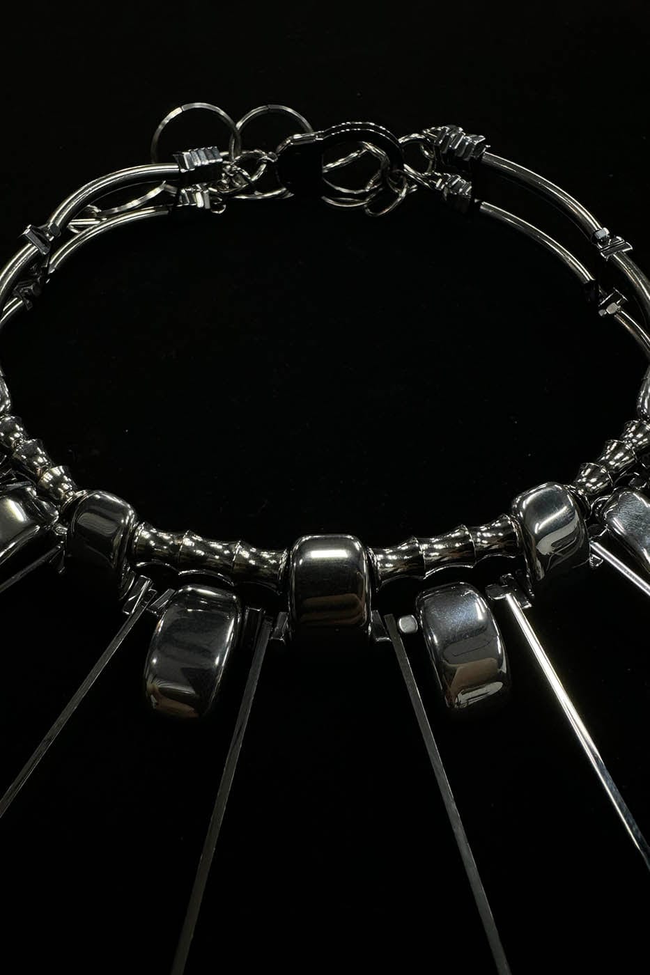 Doppelstrang Metallic Spike Choker Halskette
