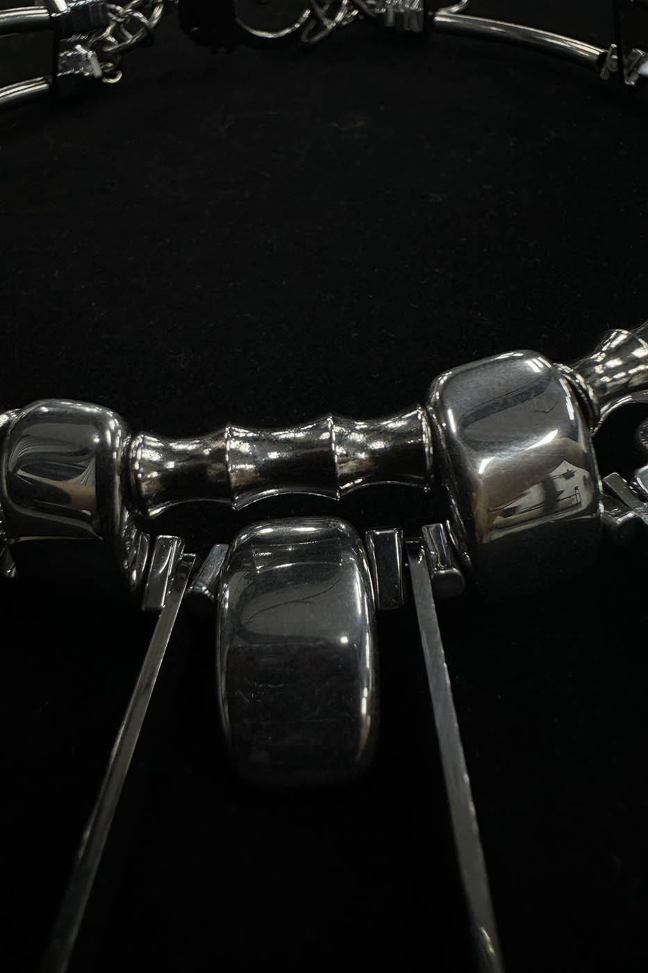 Doppelstrang Metallic Spike Choker Halskette