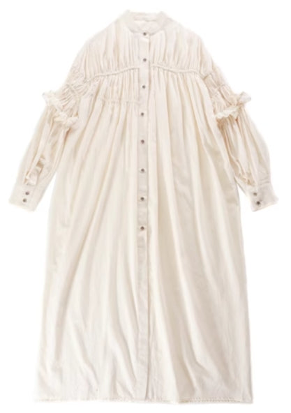 Elegant Cotton Ruffle Maxi Dress - chiclara