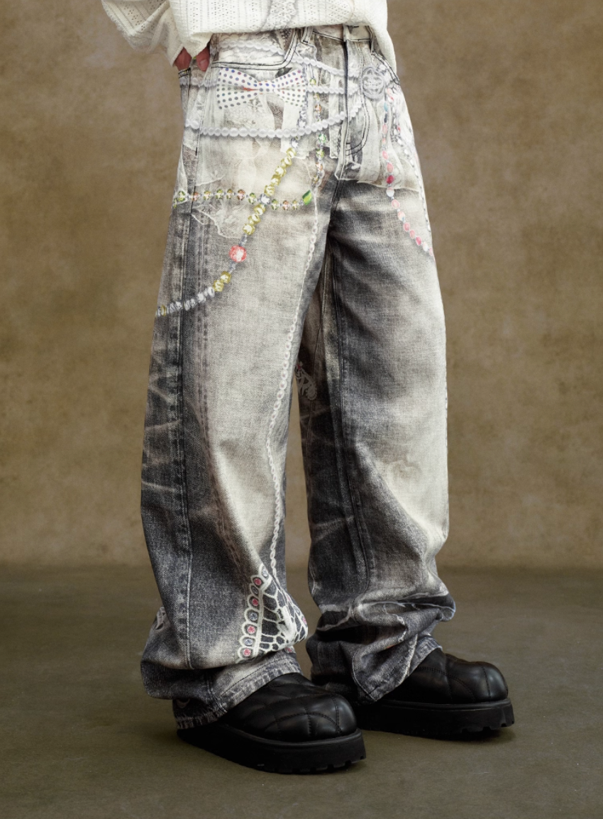 The "deconstructed" embellished jeans