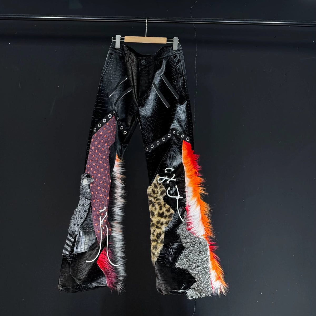 Multicolor Patchwork Flared Statement Pants product view 1