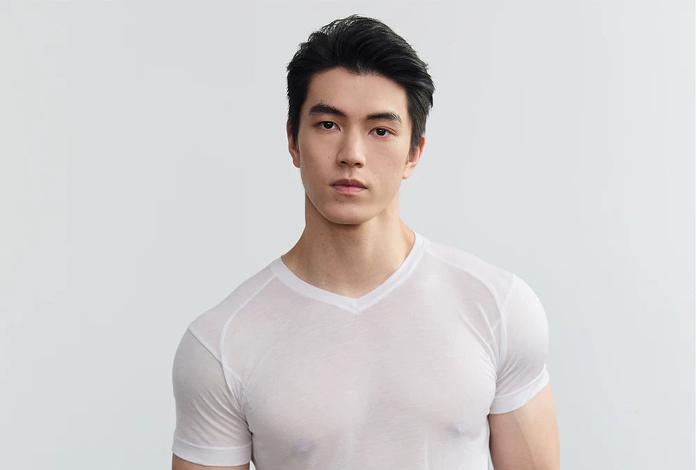 Sheer Fitted Short-Sleeve Lyocell Tee product view 4