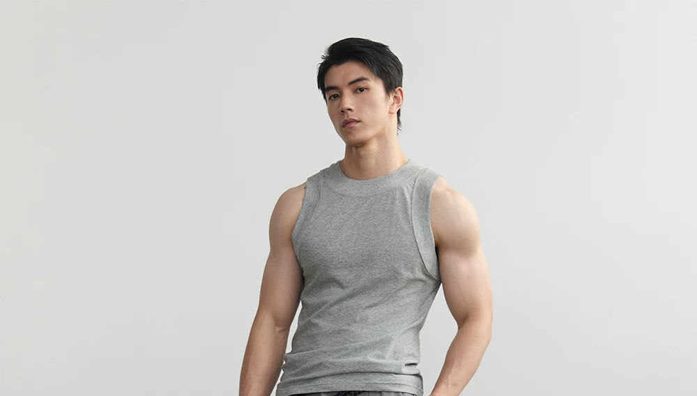 Ribbed High-Neck Fitted Tank Top product view 6