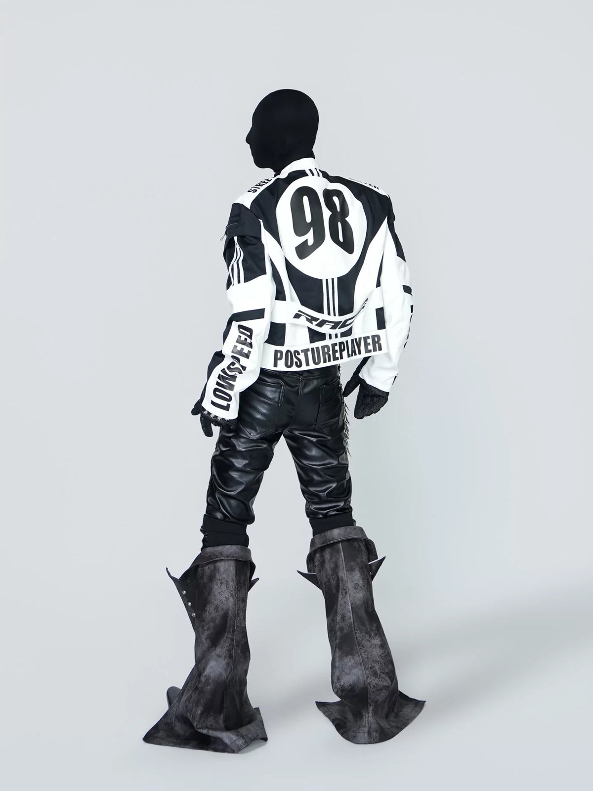 Black-and-White Graphic Racing Jacket product view 4