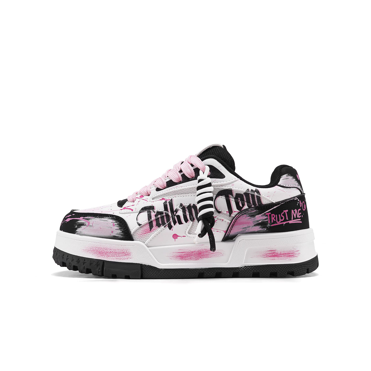 Graffiti Lace-Loop Chunky Sneakers product view 5