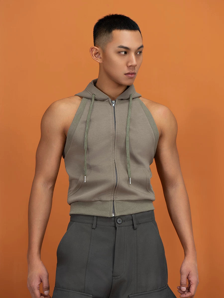 Open-Back Hooded Zip Tank product view 2