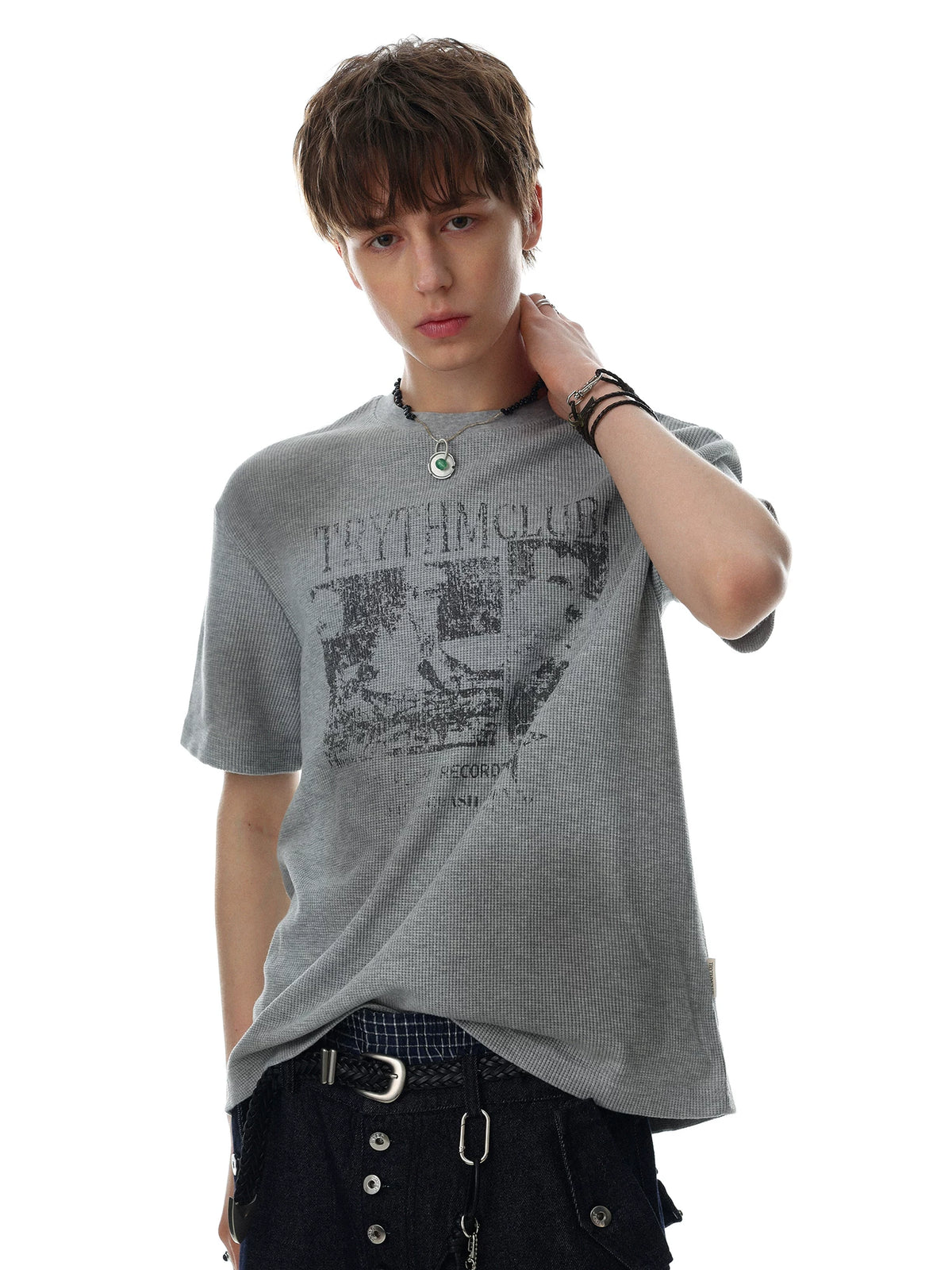 Rock-Graphic Waffle Knit Tee product view 4