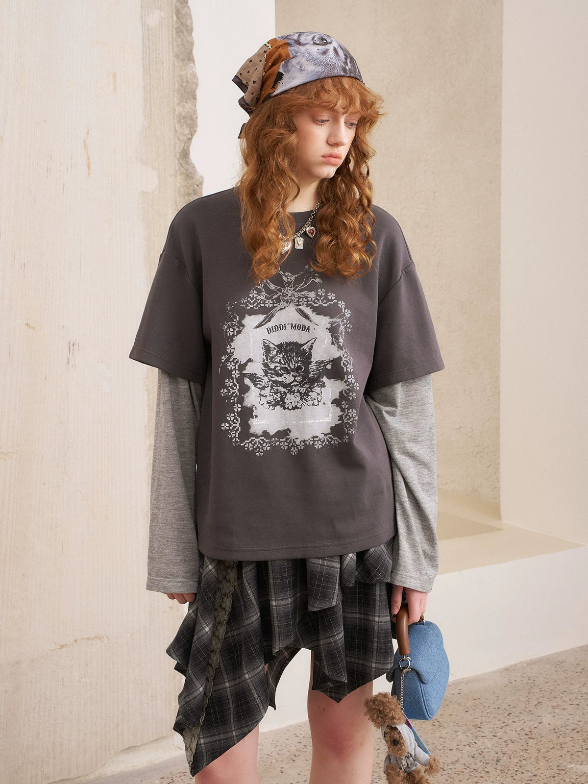 Angel-Cat Layered Long-Sleeve Tee product view 2