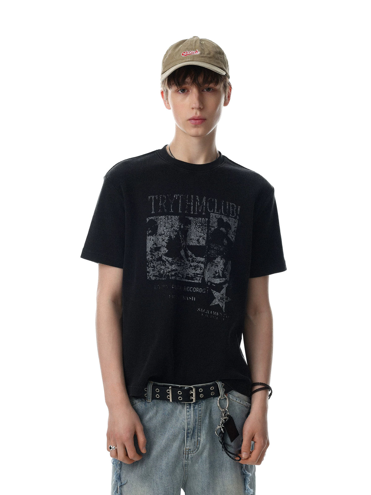 Rock-Graphic Waffle Knit Tee product view 1