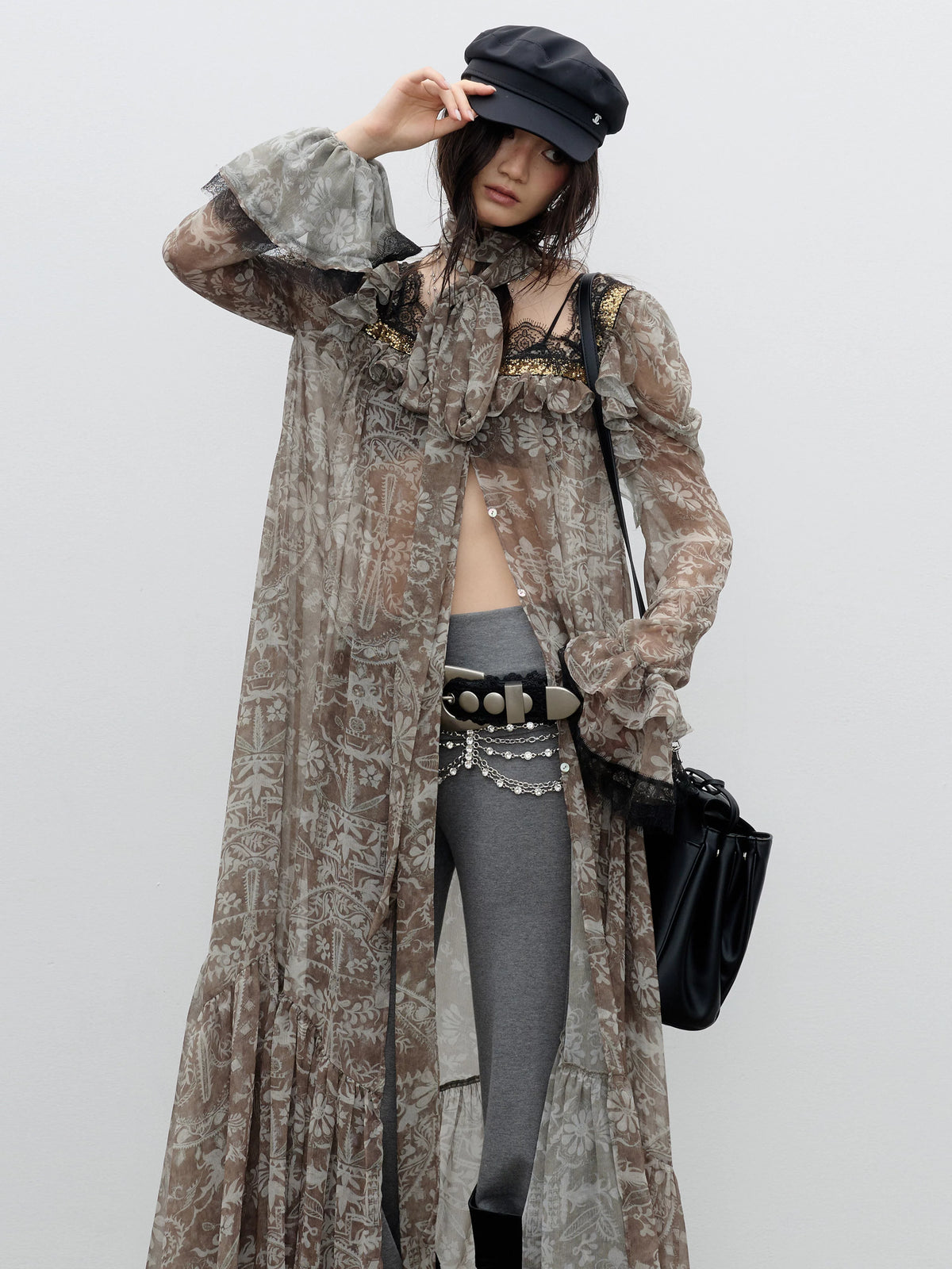 Bohemian Floral Button-Front Maxi Dress product view 3