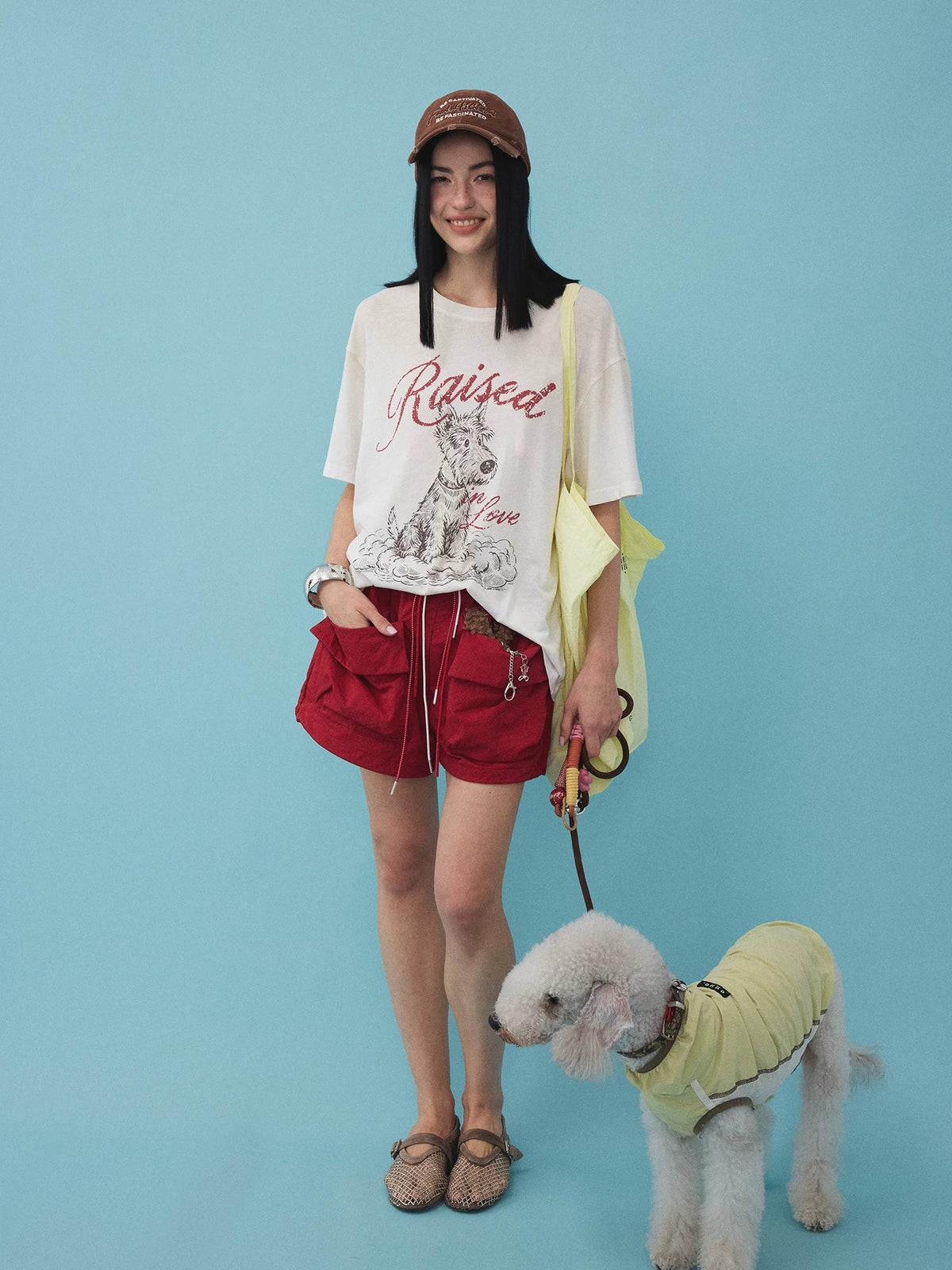 Washed Puppy-Print Drop-Shoulder Tee product view 4