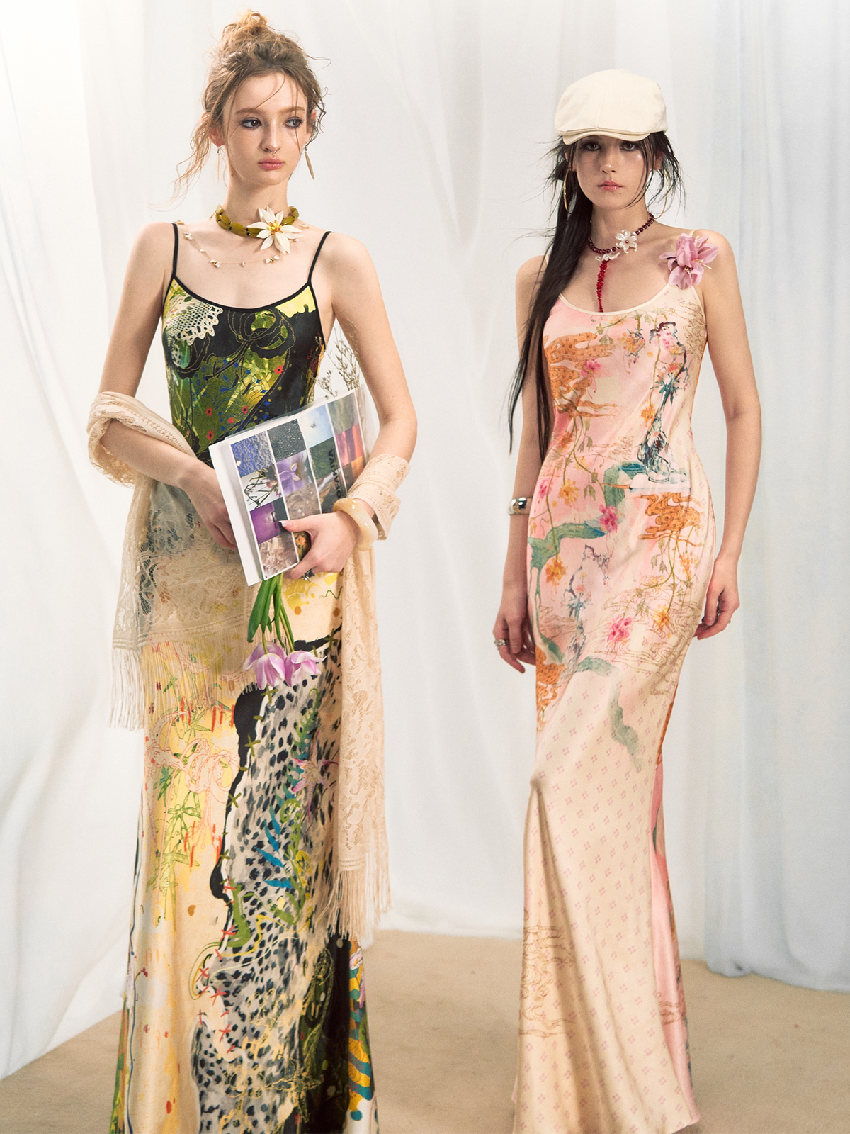 Botanical Leopard Bias-Cut Slip Dress product view 3