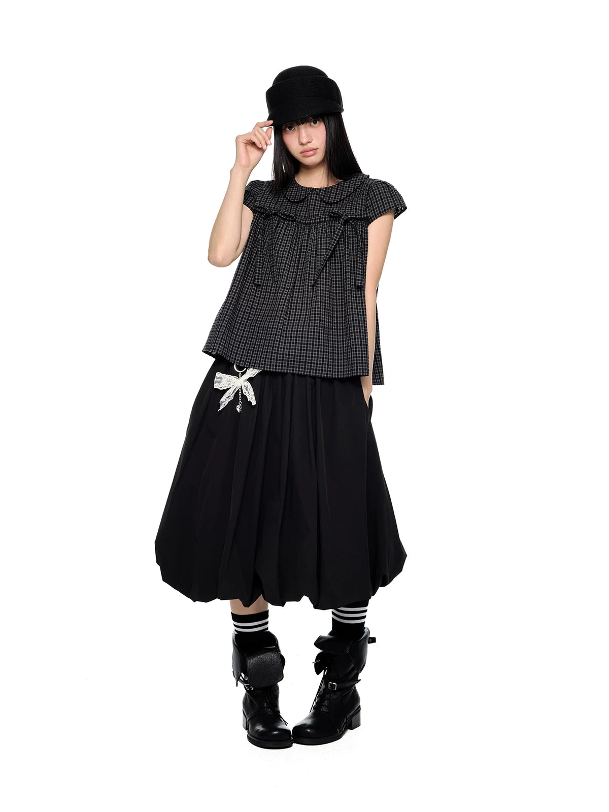 Gathered A-Line Midi Skirt product view 2