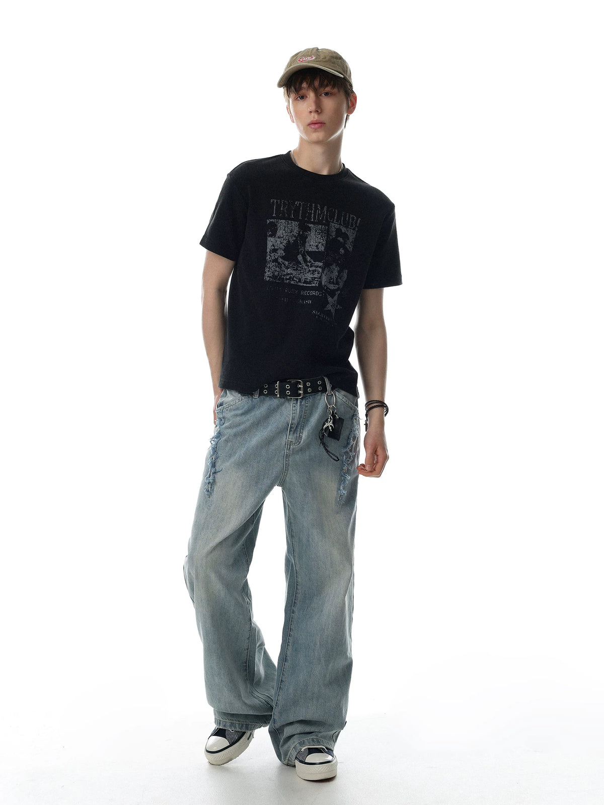 Rock-Graphic Waffle Knit Tee product view 5