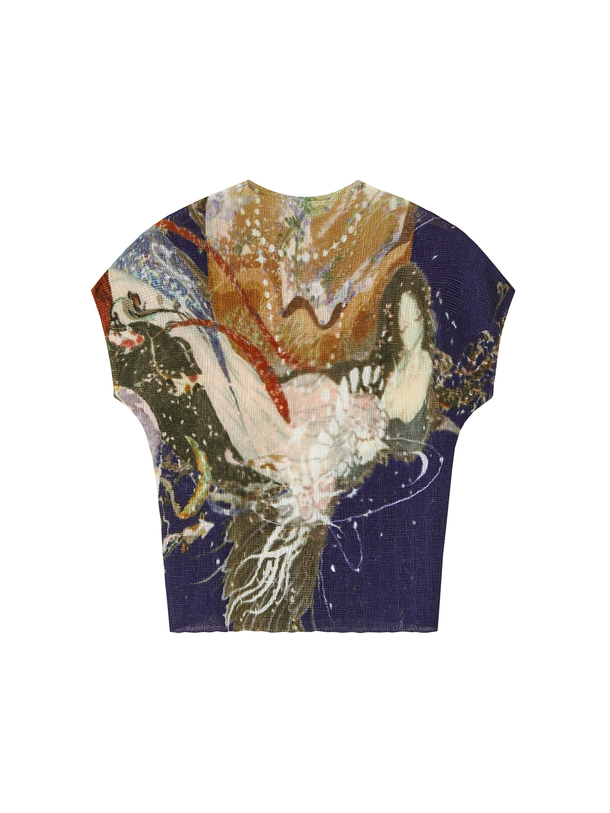 Illustrated Pleated Fitted Tee product view 4