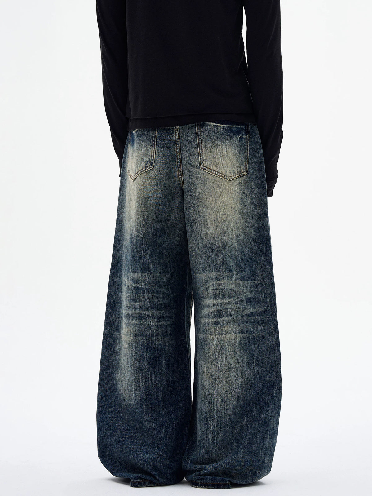 Vintage-Fade Baggy Wide-Leg Jeans product view 5