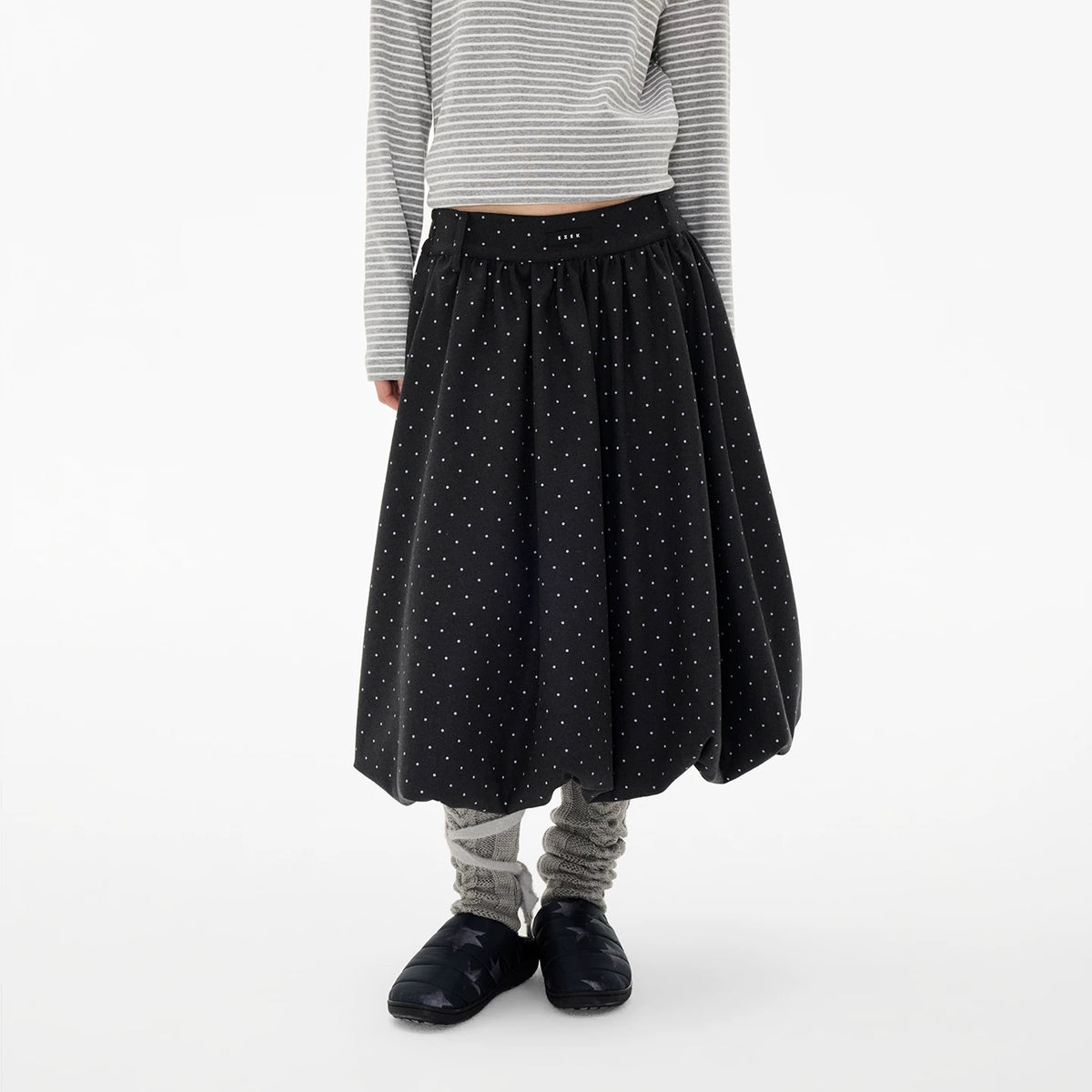 Gathered A-Line Midi Skirt product view 3