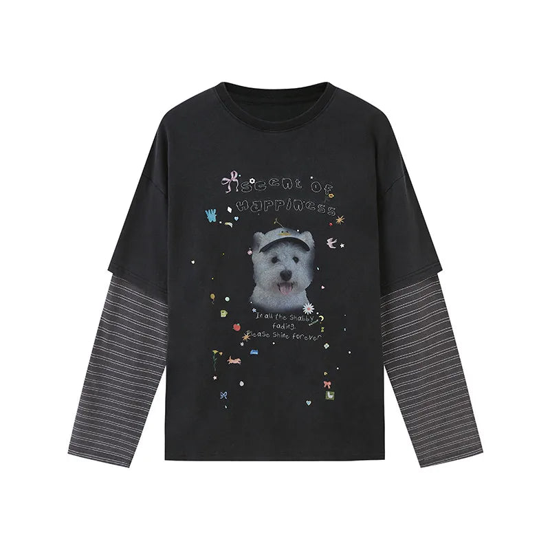 Rhinestone Puppy Layered Long-Sleeve Tee product view 3