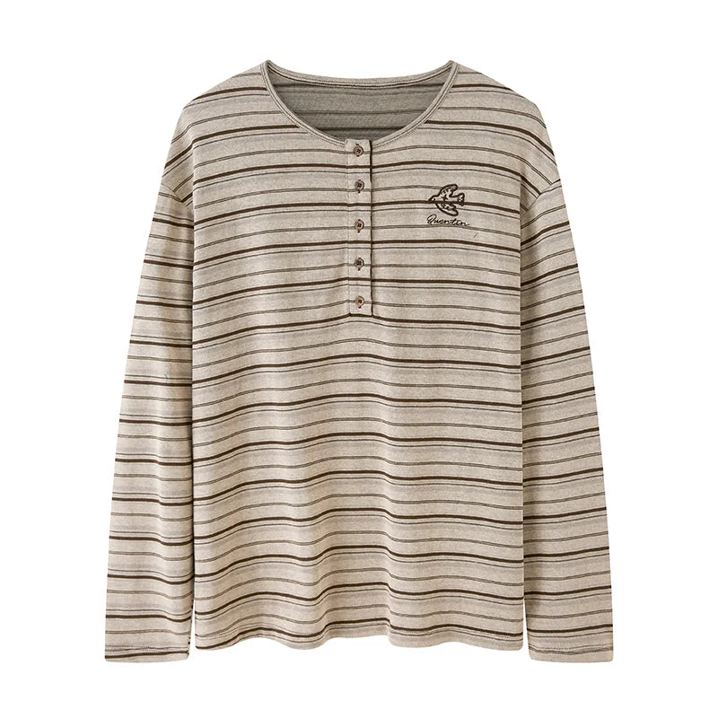 Vintage Stripe Long-Sleeve Henley product view 5