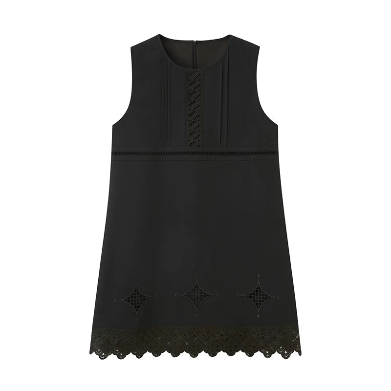Eyelet-Lace Sleeveless Mini Dress product view 5