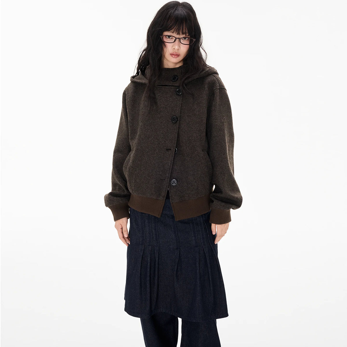 Button-Front Hooded Jacket product view 2