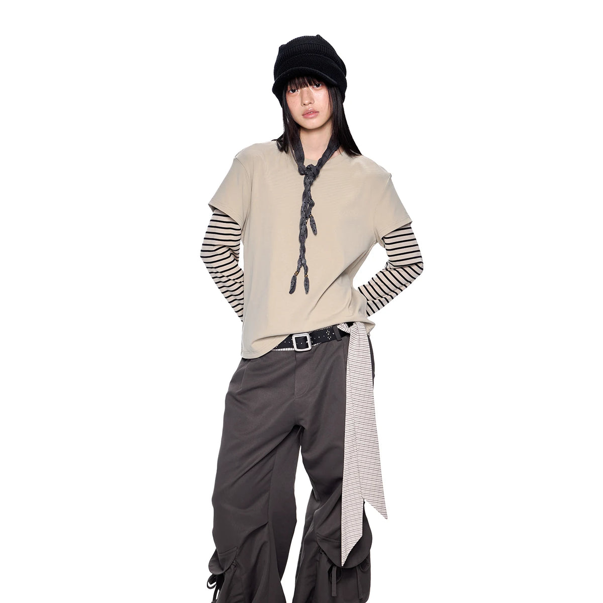 Layered Stripe Long-Sleeve Tee product view 3