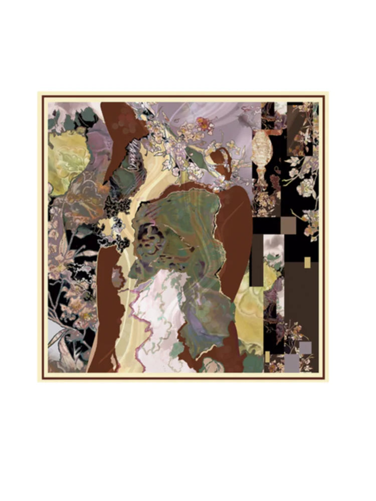 Painterly Satin Square Scarf Top product view 2