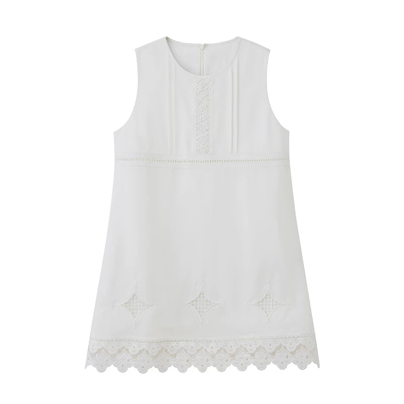 Eyelet-Lace Sleeveless Mini Dress product view 6