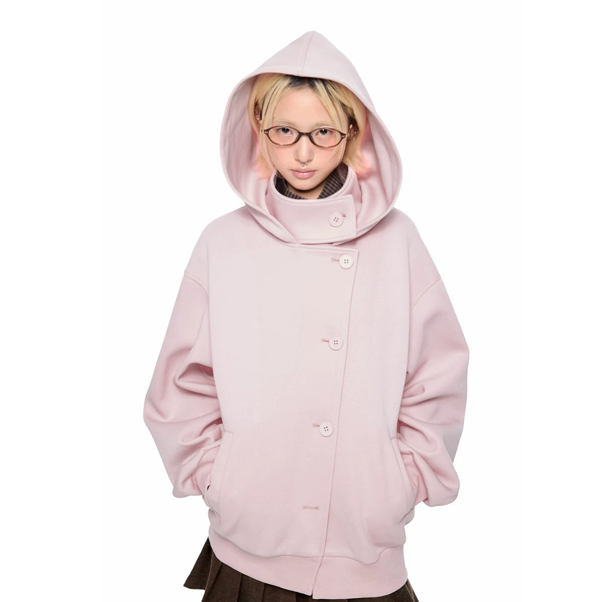 Button-Front Hooded Jacket product view 3