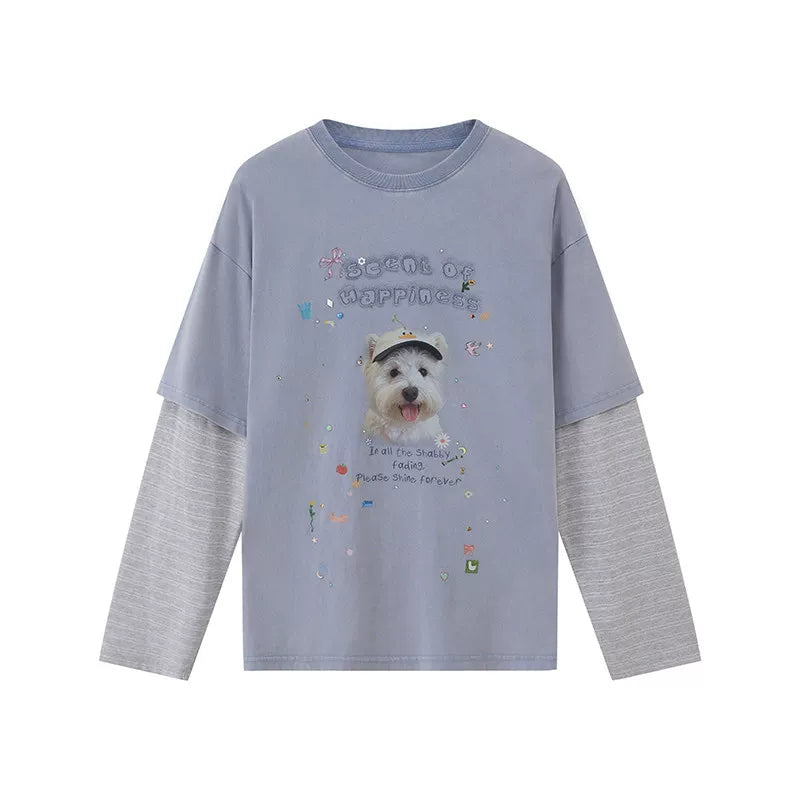 Rhinestone Puppy Layered Long-Sleeve Tee product view 6