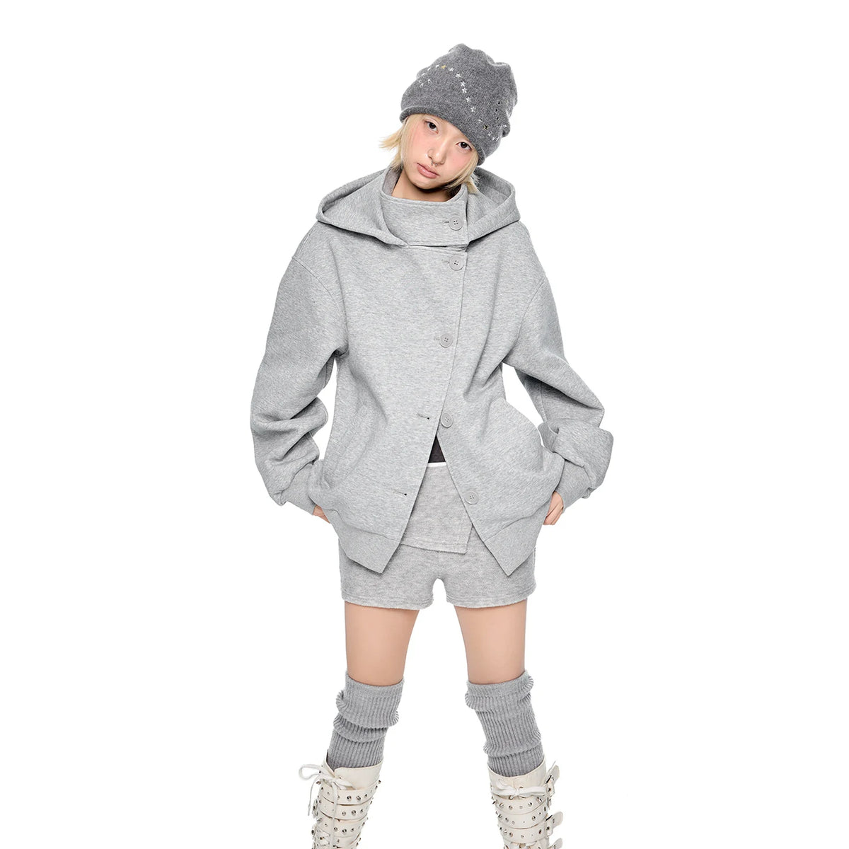 Button-Front Hooded Jacket product view 4