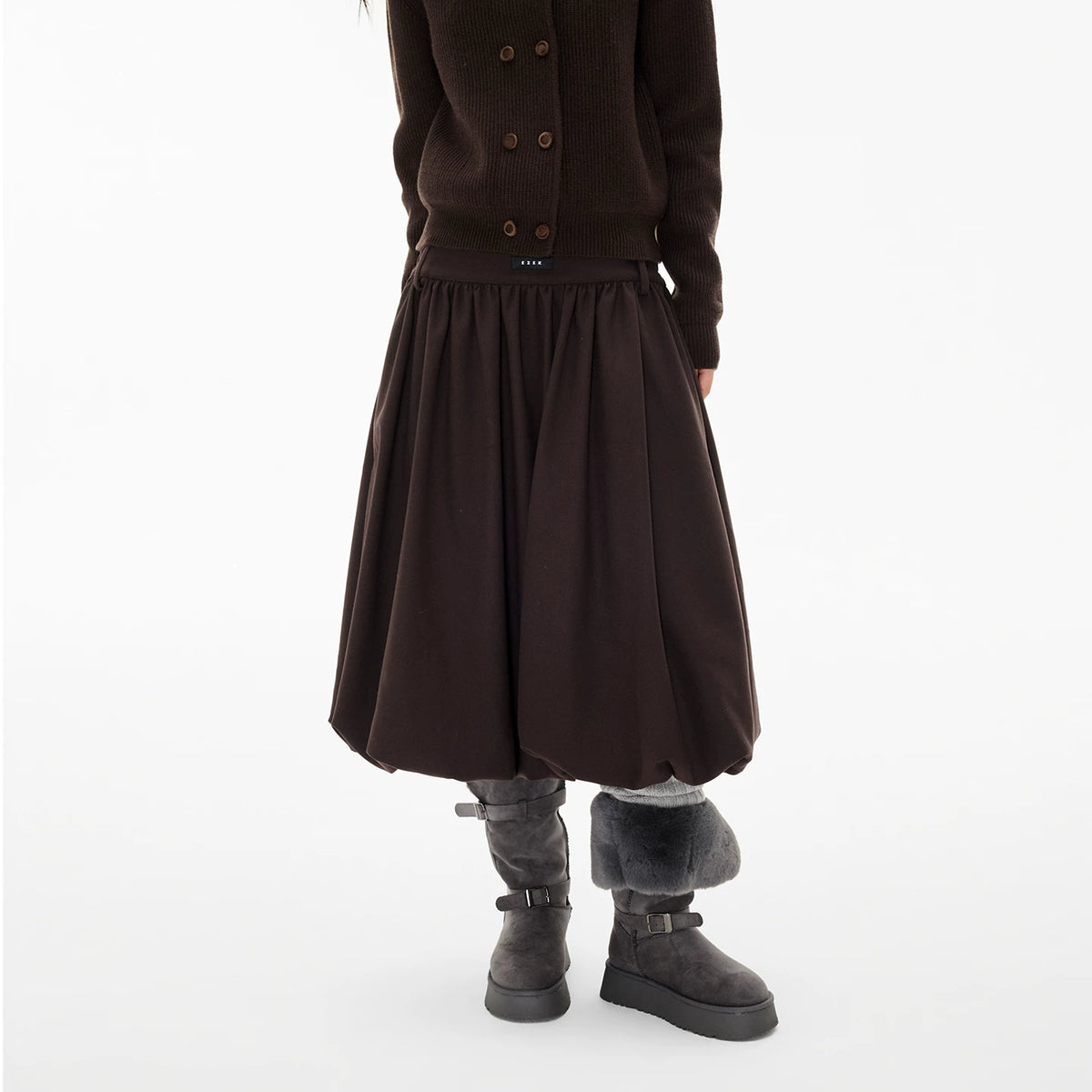 Gathered A-Line Midi Skirt product view 7