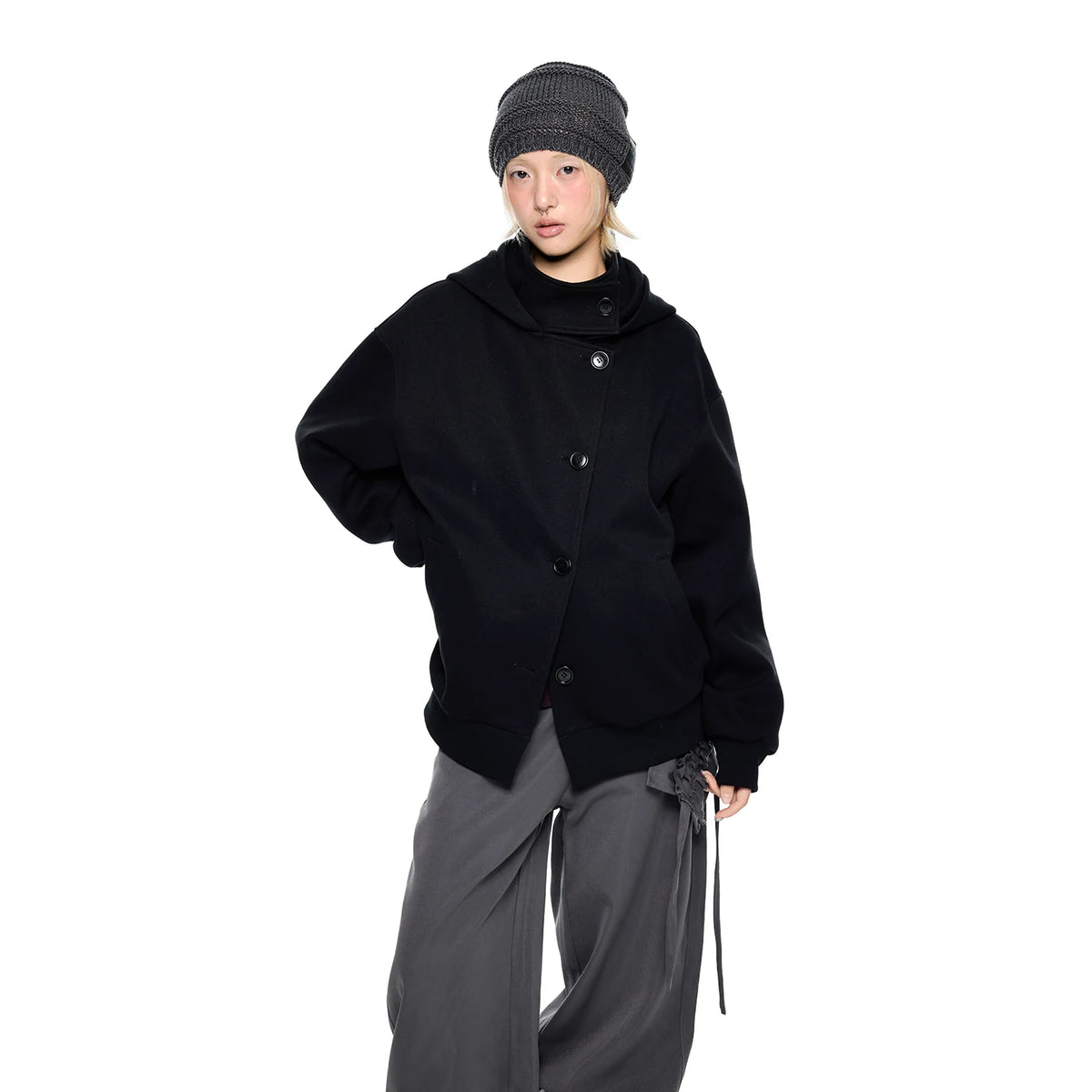 Button-Front Hooded Jacket product view 6