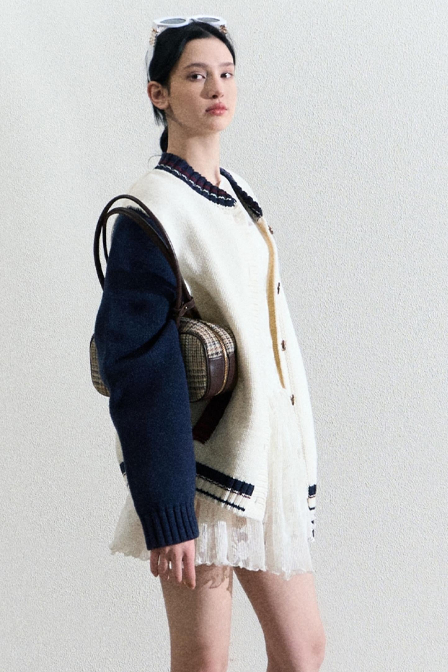 Varsity-Style Cardigan Jacket