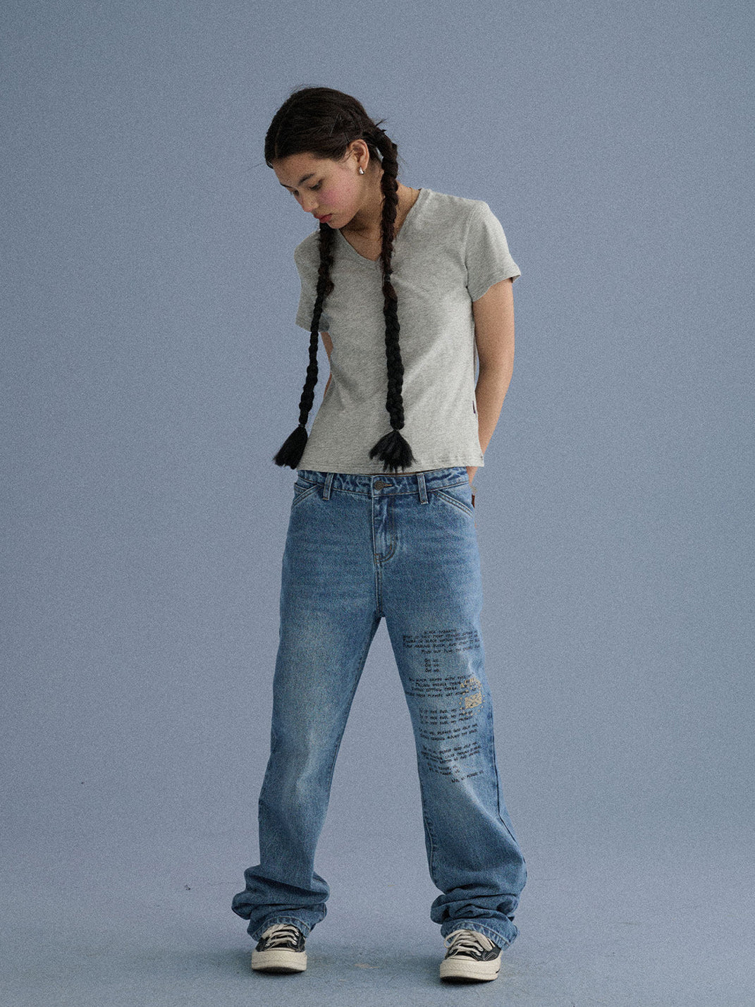Shoulder-Fitted Cropped Basic Tee