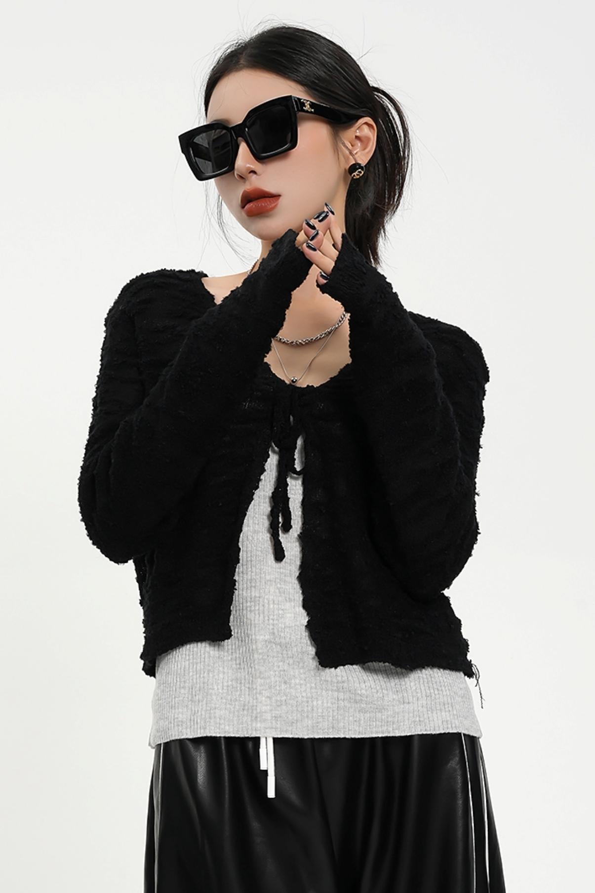 Gemütliches Kaufte -Strickjacken -Set - Textured Strick -Pullover Duo