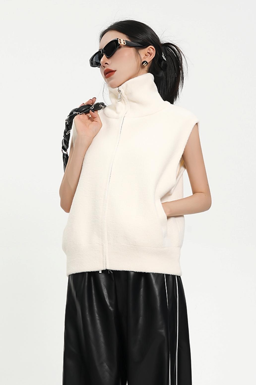 Gothic-Inspired Quarter-Zip Vest
