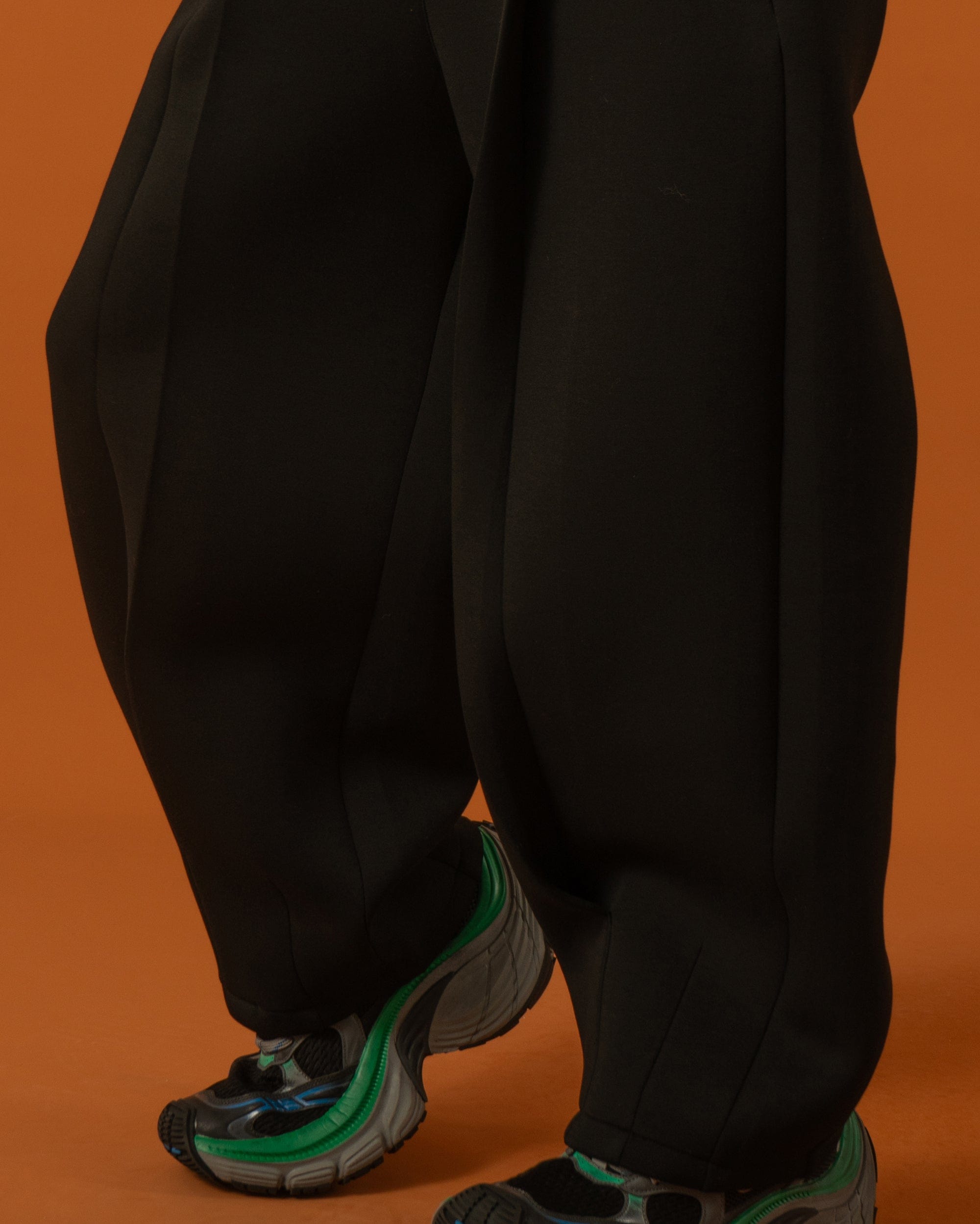 Wide Leg Pleated Crinkled Sweatpants