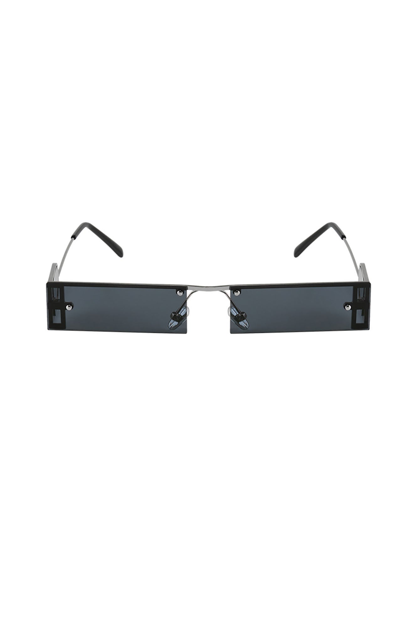 Tinted Rectangle Bar-Temple Sunglasses - view 7