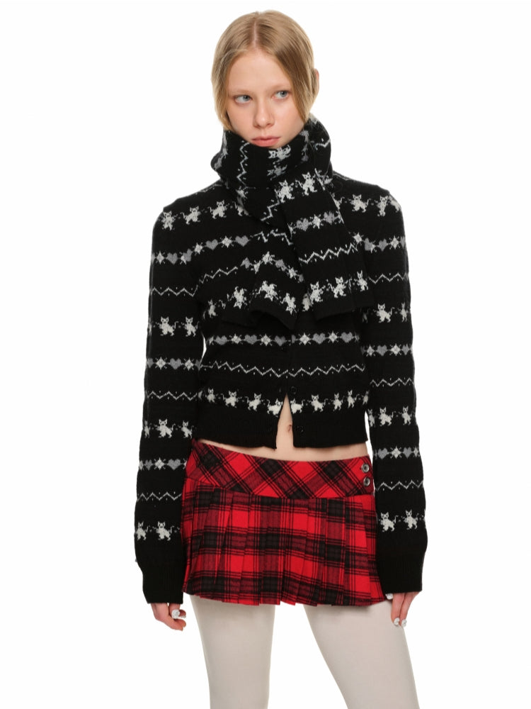 Fair Isle Turtleneck Sweater and Scarf