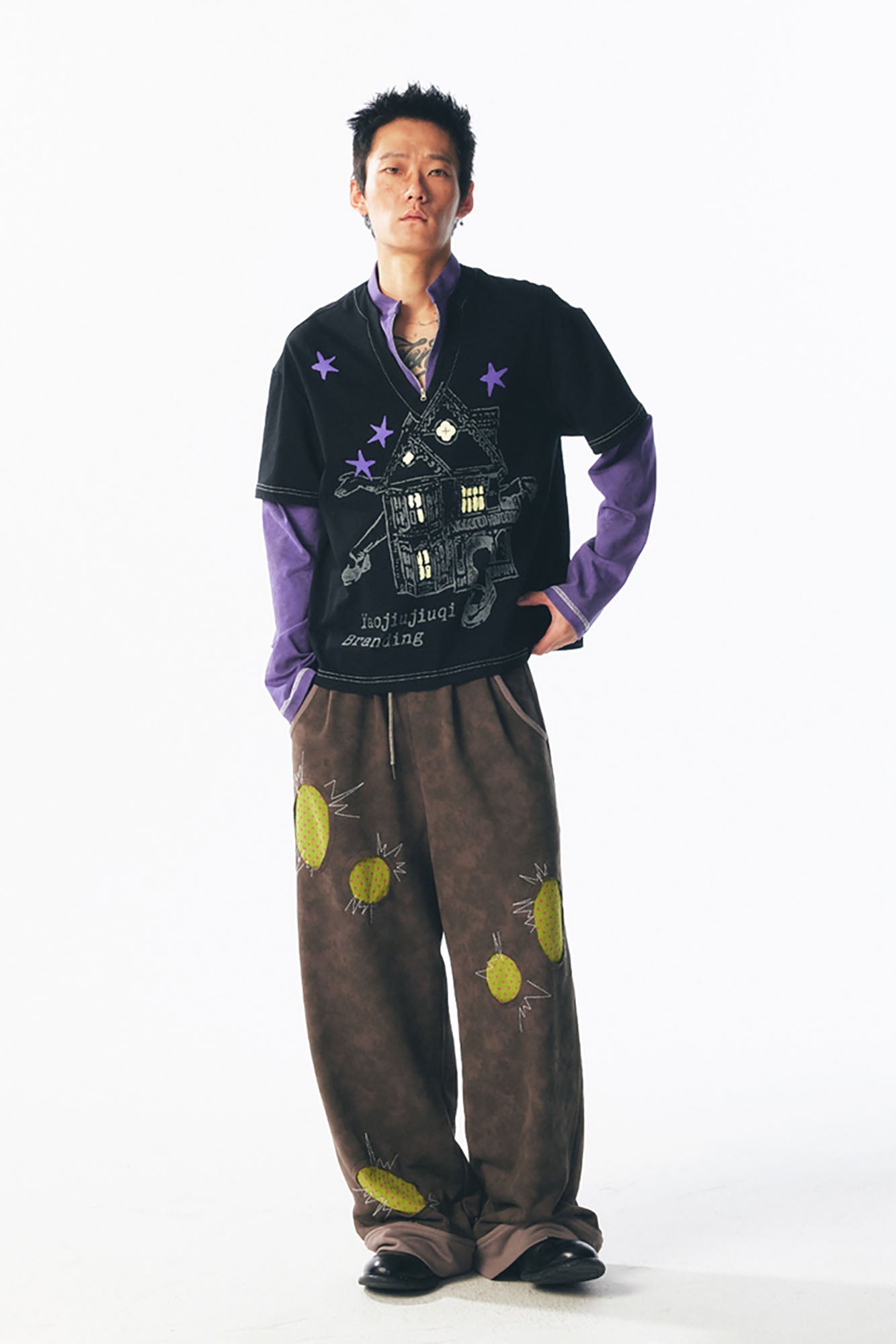 Retro Layered Graphic Long Sleeve Tee