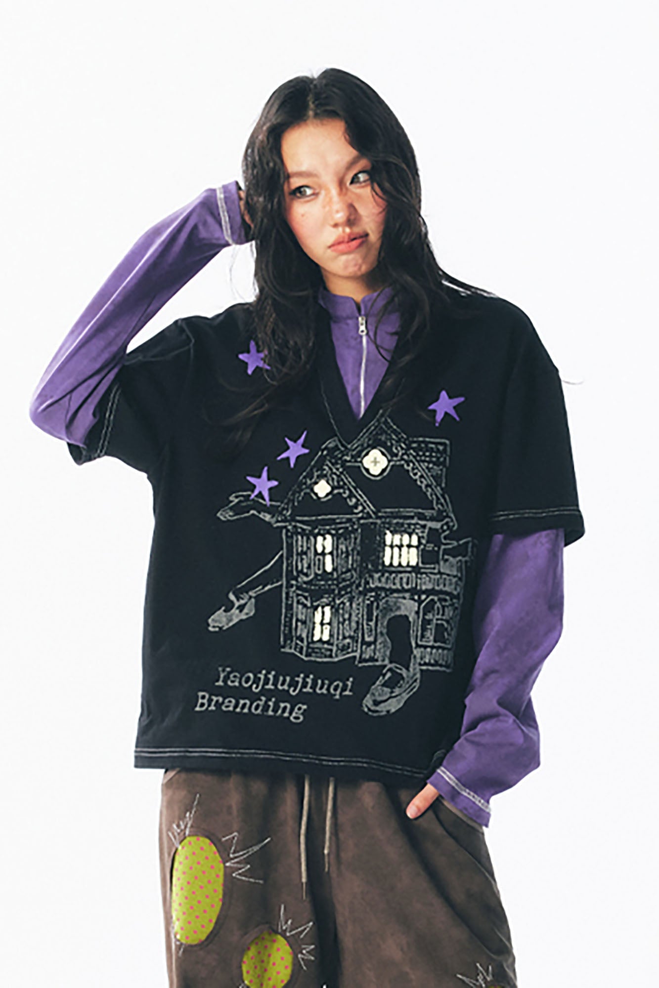 Retro Layered Graphic Long Sleeve Tee
