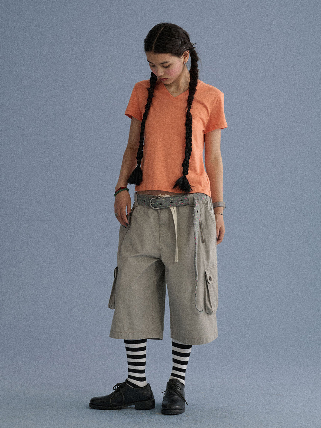 Shoulder-Fitted Cropped Basic Tee