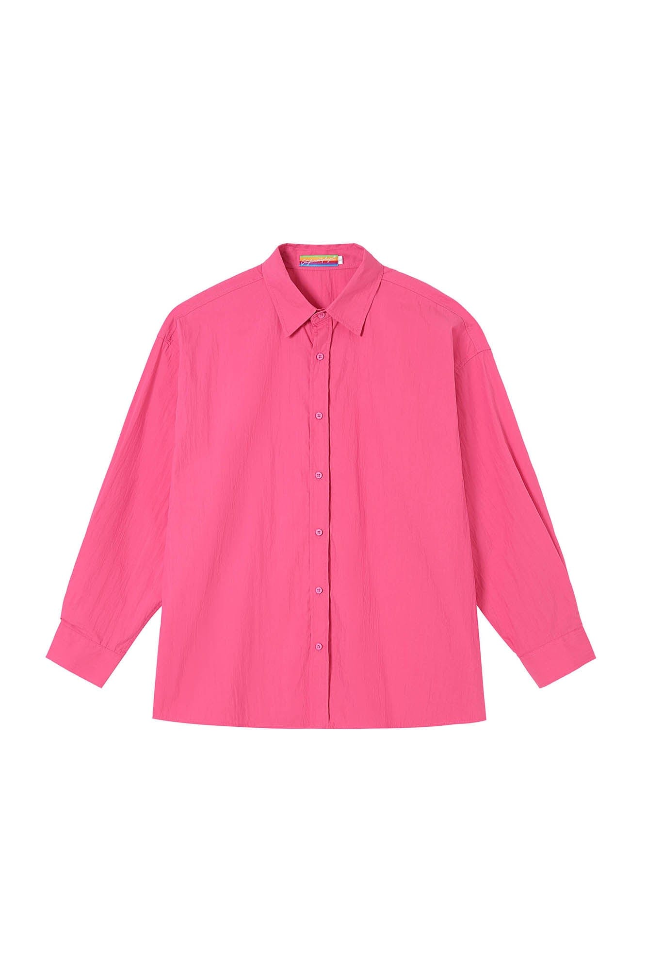 Oversized Crinkled Button-Up Shirt