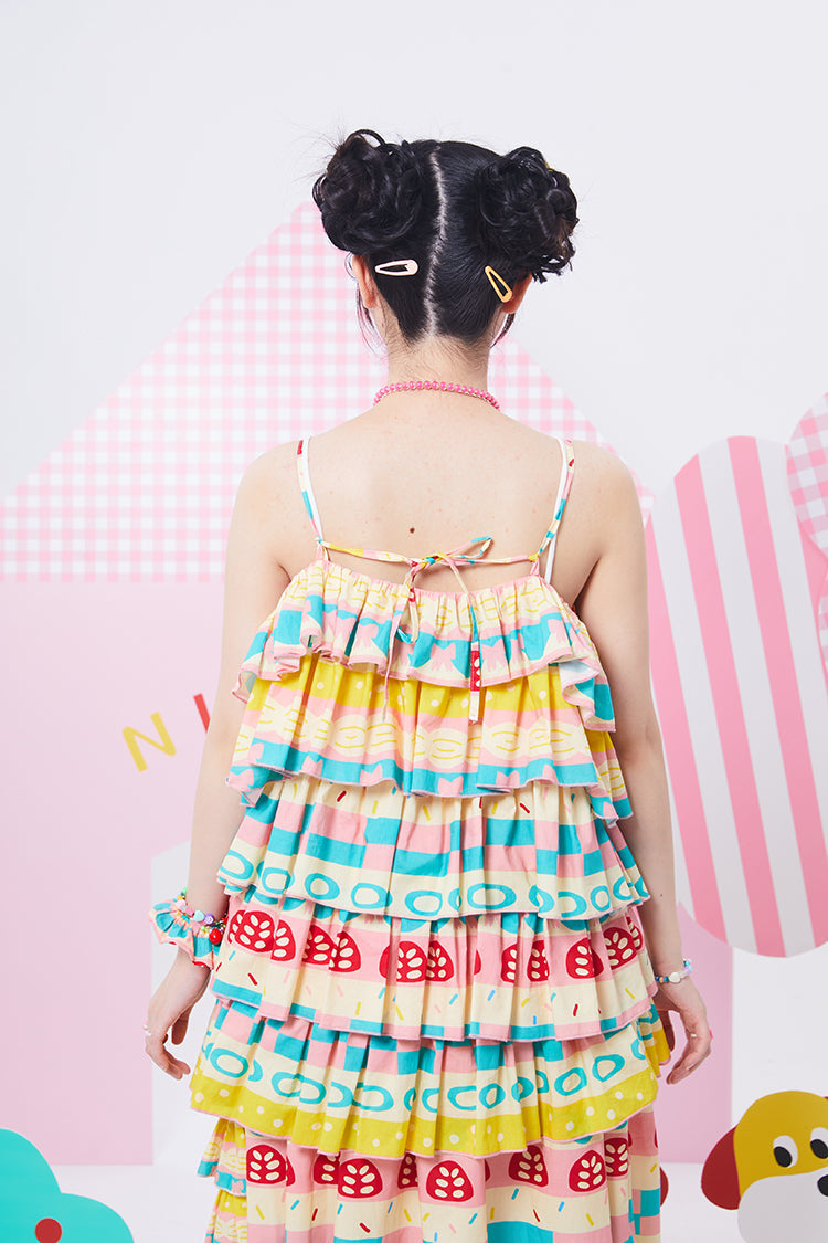 Summer Cloud Tiered Ruffle Tank Top