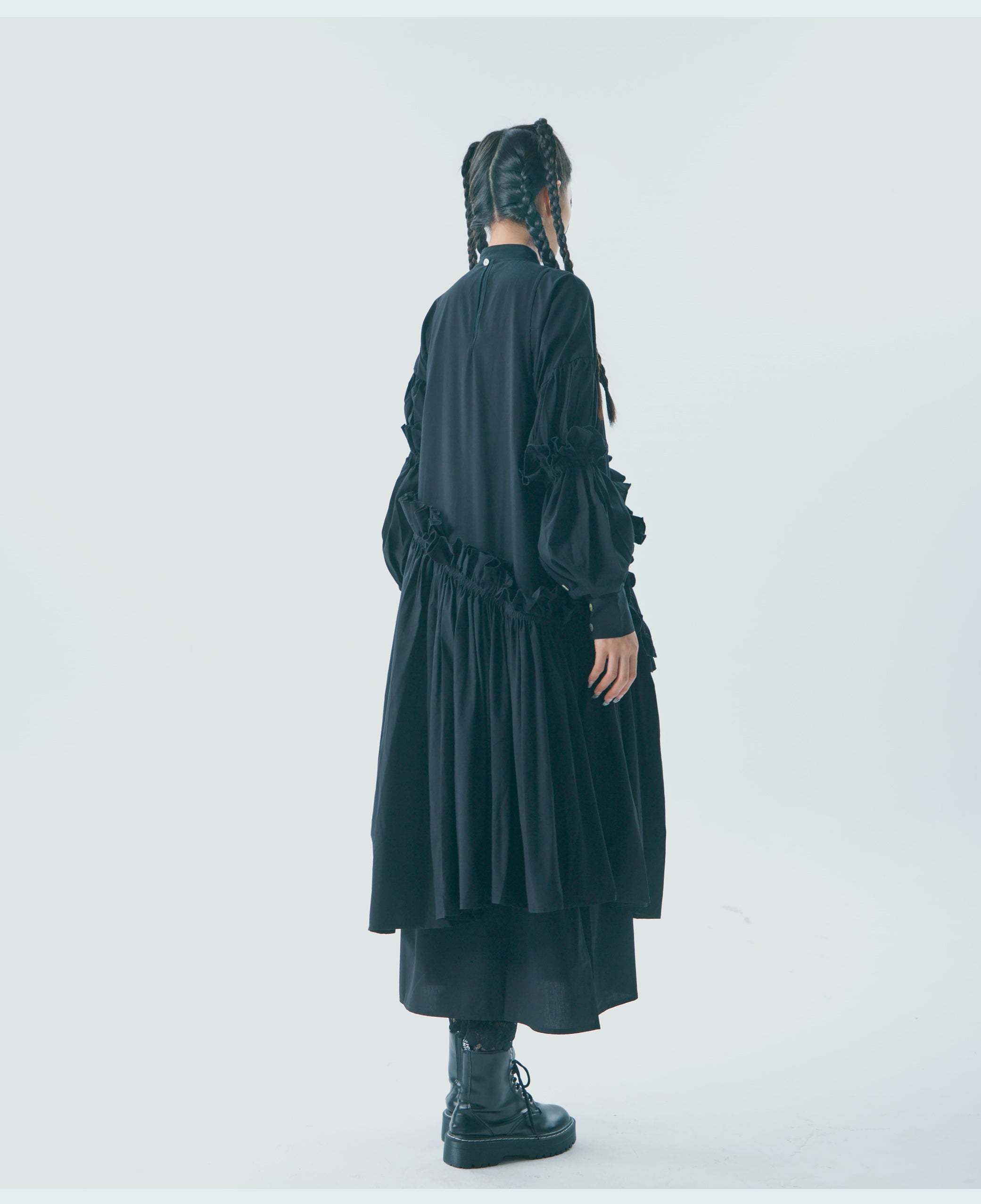 Elegant Cotton Ruffle Maxi Dress - chiclara