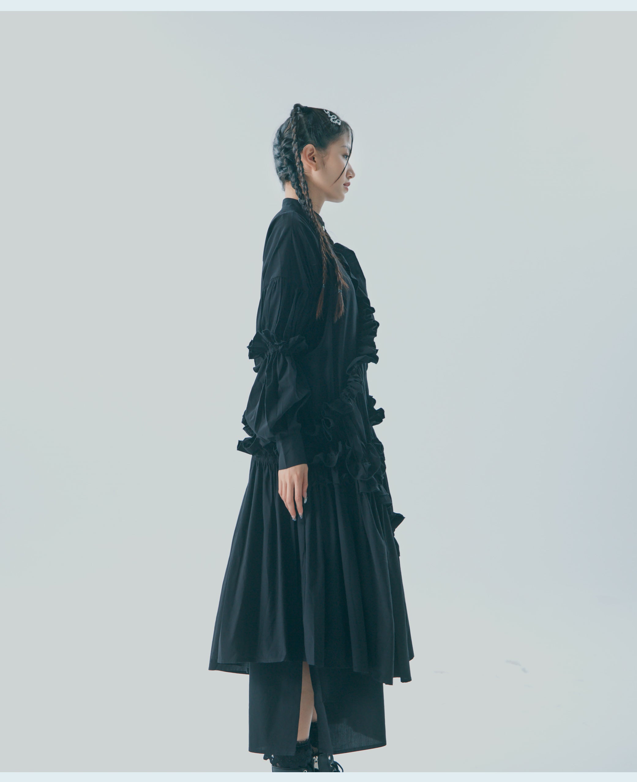 Elegant Cotton Ruffle Maxi Dress - chiclara